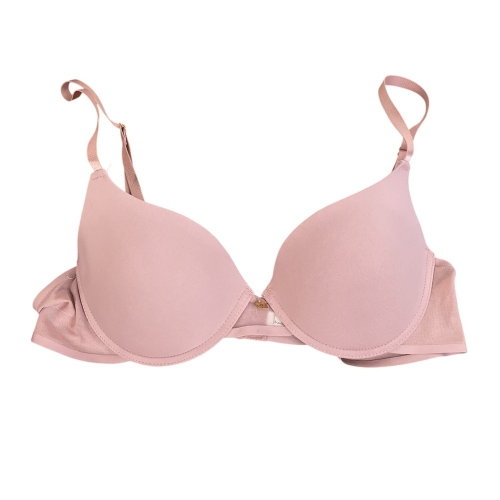 Nicole Miller New York Pink Elegant Mesh Sides Women’s Bra Size 36C EUC